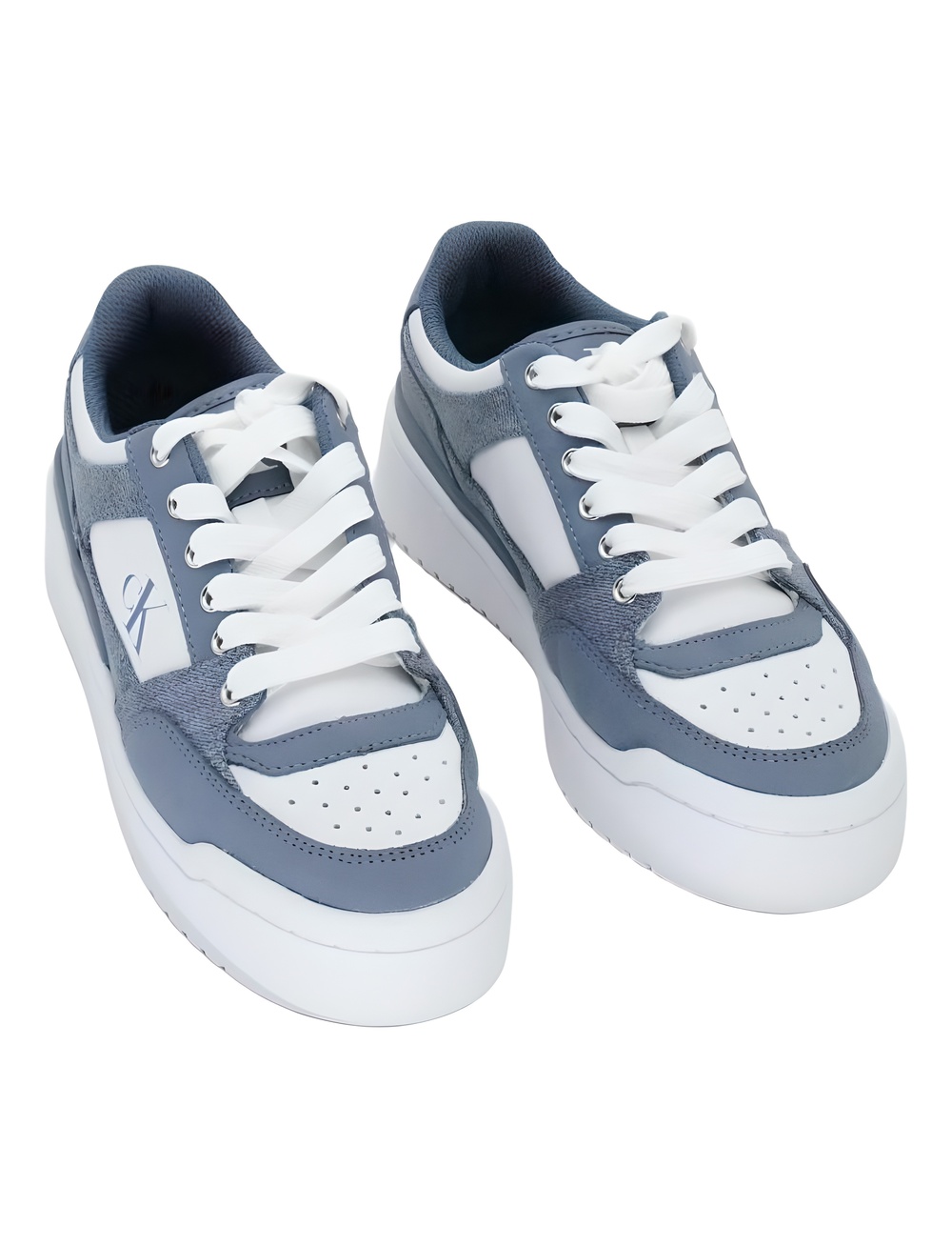 Calvin Klein Womens Alondra Dark Blue Denim Platform Sneakers Size 6.5M